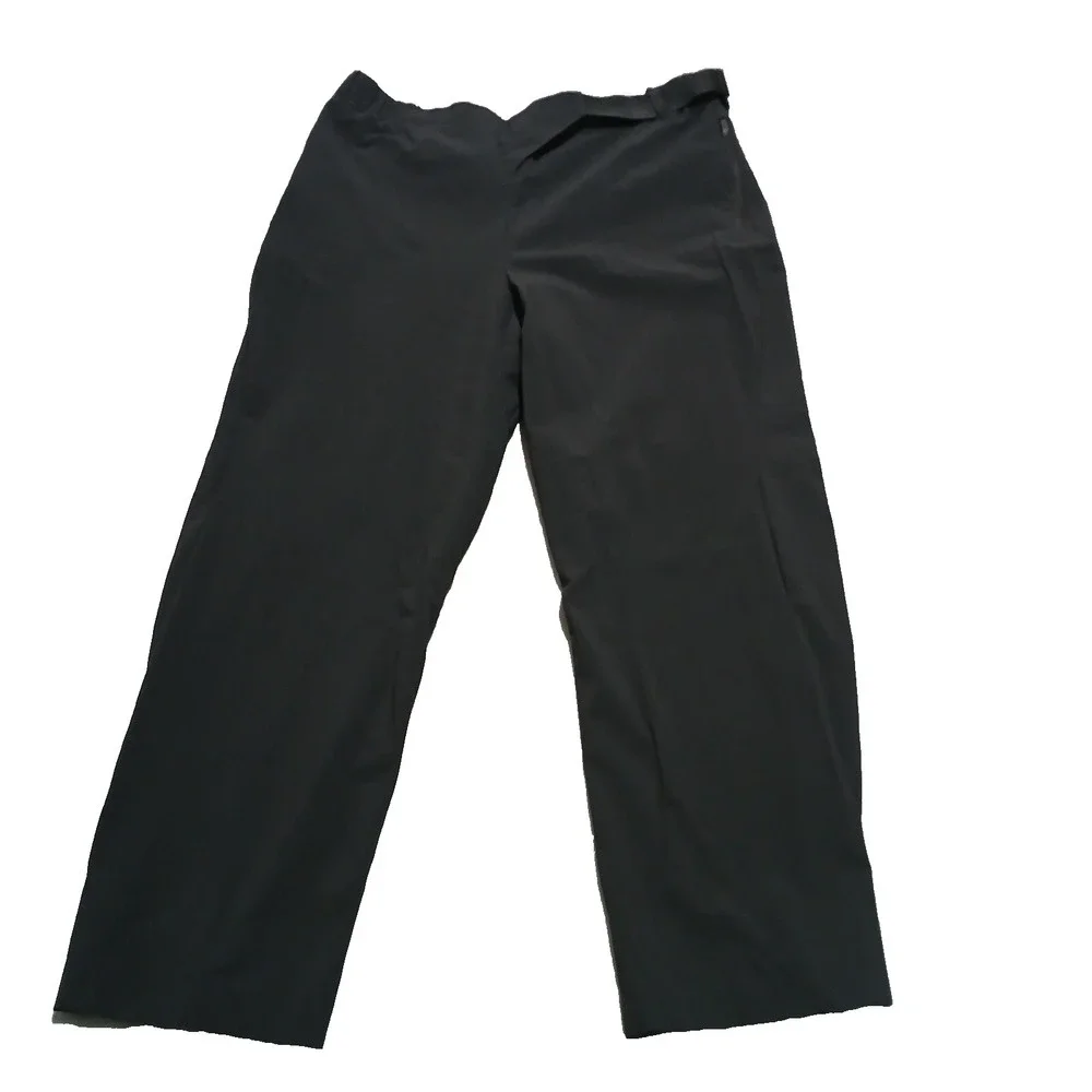 Adidas‎ Terrex Pants Size L Black Hiking Performance Belted Snap Cuff Mens